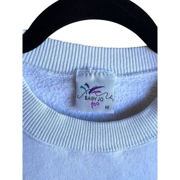 Vintage 90s Bagy Jo Too Sweatshirt Medium Golfing Grandma Embroidery White - Picture 4 of 5